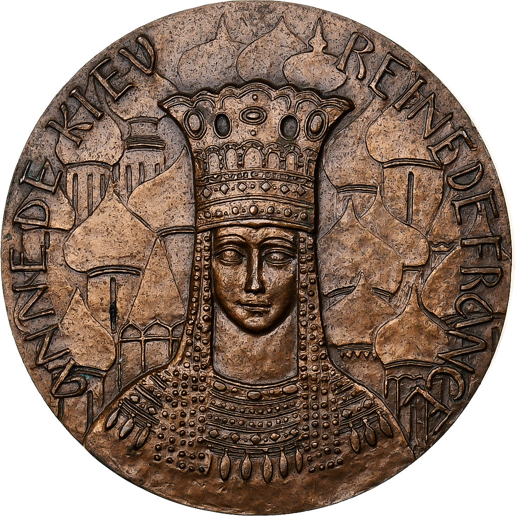 Francja, medal, Henri Ier et Anne de Kiev, 1977, Monnaie de Paris, Brązowy