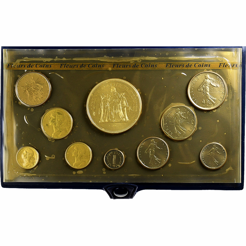 France, Coffret 1 c. à 50 frs., 1979, Monnaie de Paris, FDC, MS(65-70)