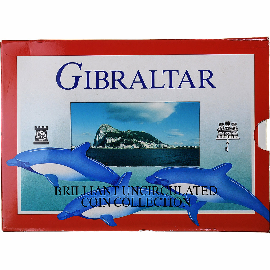 Gibilterra, Elizabeth II, Set 1 penny to 5 pounds, 2000, Pobjoy Mint, BU, N.C.