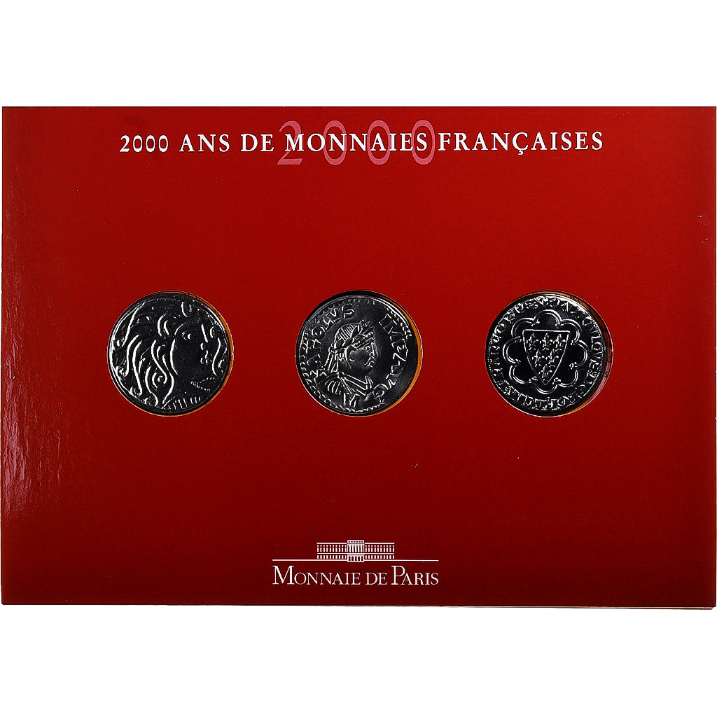 Francja, Coffret 3x5 francs, 2000 Ans de Monnaies Françaises (1/3), 2000