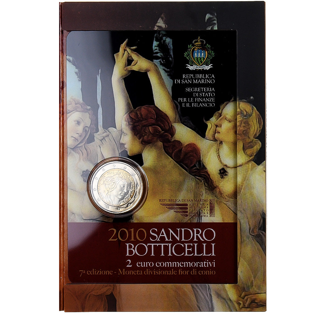 San Marino, 2 Euro, Sandro Botticelli, FDC, 2010, Rome, Bi-Metallic, MS(65-70)