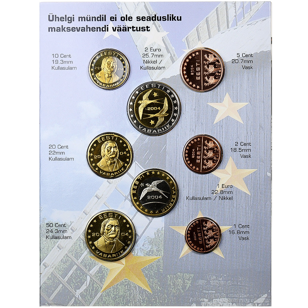 Estonia, 1 Cent to 2 Euro, unofficial private coin, 2004, MS(65-70)