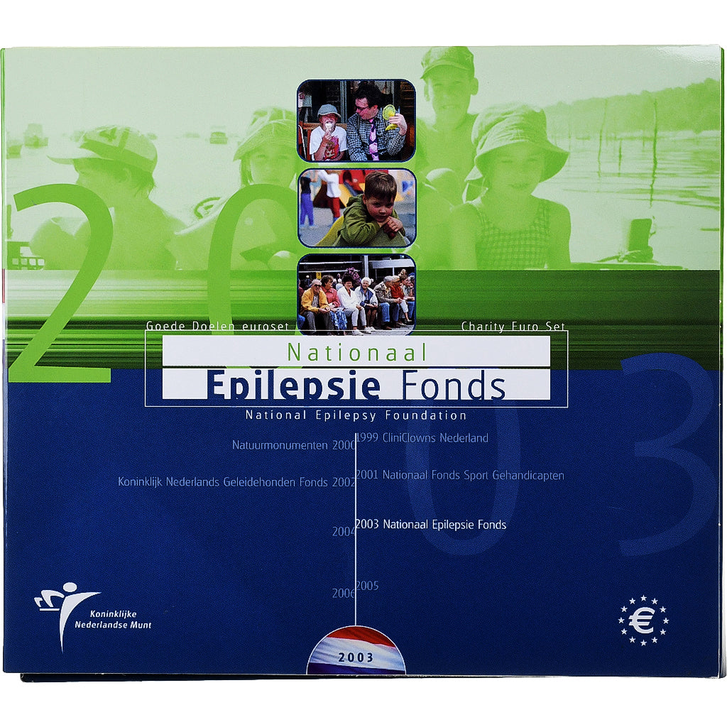 Países Bajos, 1 Cent to 2 Euro, Epilepsie fonds, BU, 2003, Utrecht, Sin