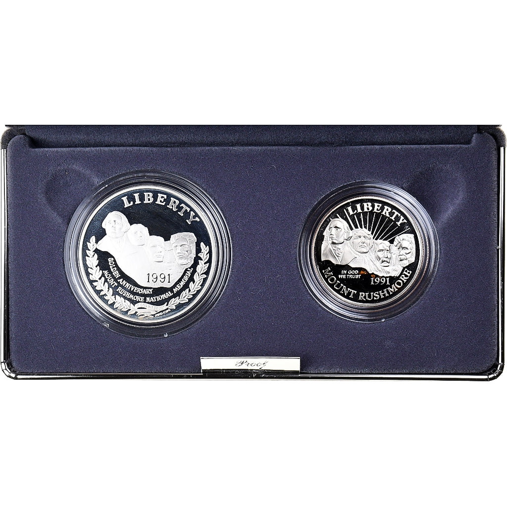 États-Unis, 1$ + 1/2$, Mount Rushmore, 1991, San Francisco, BE, Argent, FDC