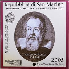San Marino, 2 Euro, Galileo Galilei, FDC, 2005, Rome, MS(65-70)