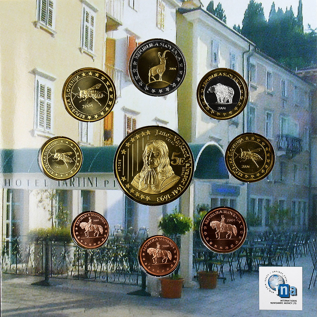 Slovenia, 1 Cent to 2 Euro, unofficial private coin, 2004, MS(65-70)