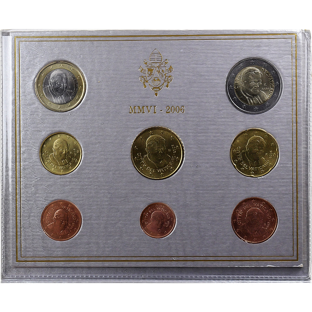 Vaticano, Benoît XVI, 1 Cent to 2 Euro, BU, 2006, Rome, N/D, MS(65-70)