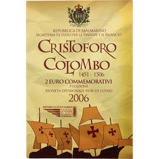 San Marino, 2 Euro, Christopher Colombus, FDC, 2006, Rome, Bi-Metallic