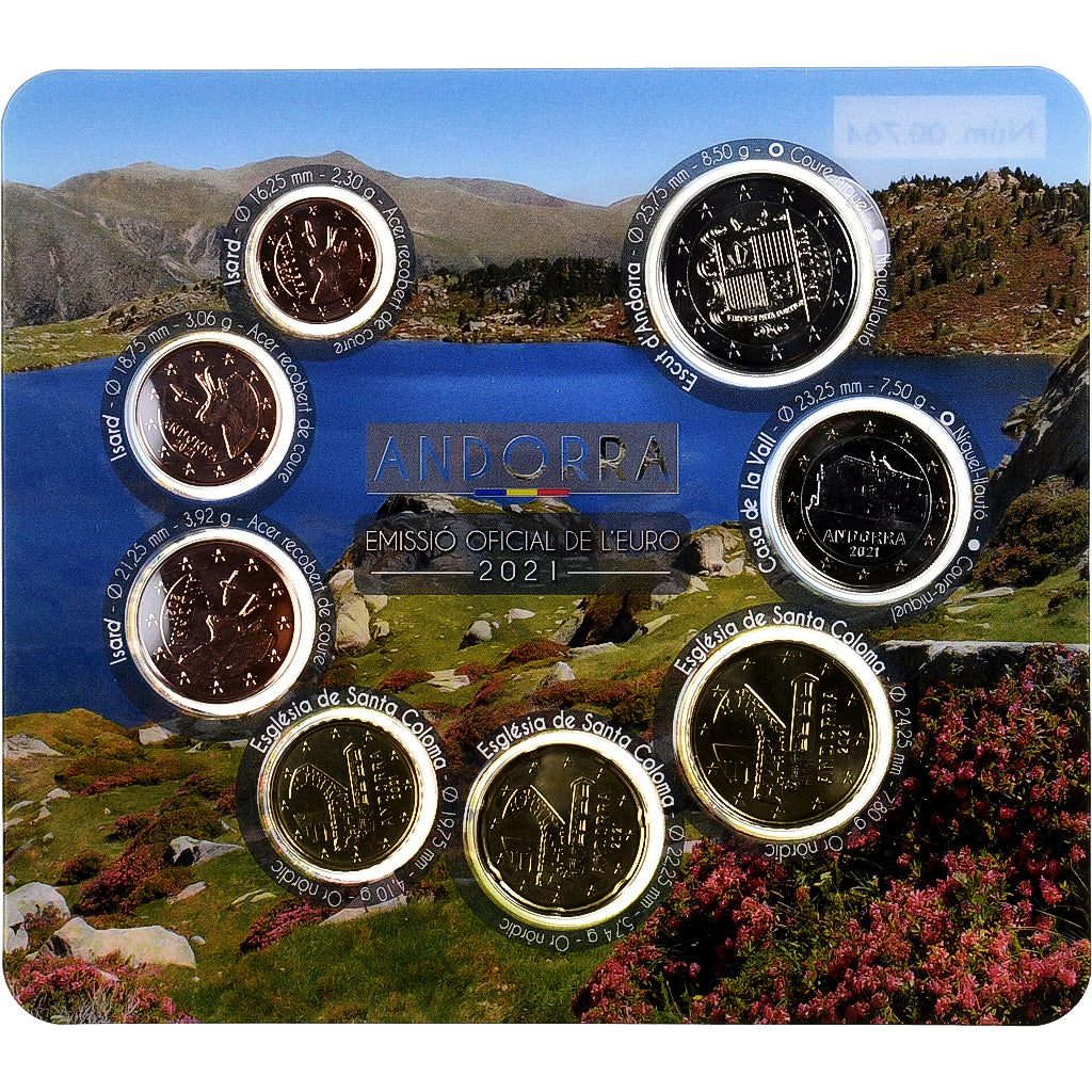 Andorra, Coffret 1c. à 2€, BU, 2021, MS(65-70)