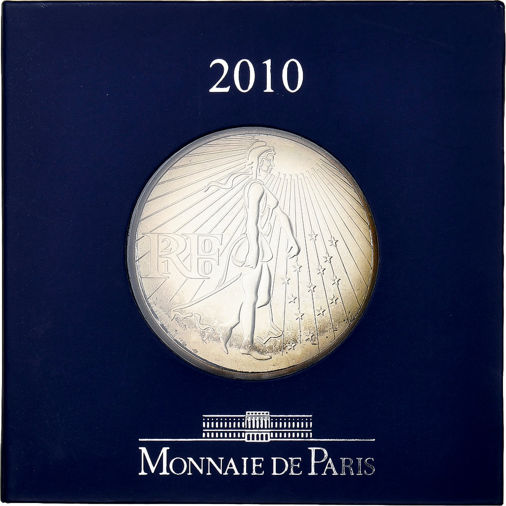 Francja, 50 Euro, Semeuse, 2010, Monnaie de Paris, Srebro, MS(63)