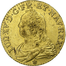 France, Louis XV, Louis d'or aux lunettes, 1728/7, Lyon, Gold, AU(50-53)