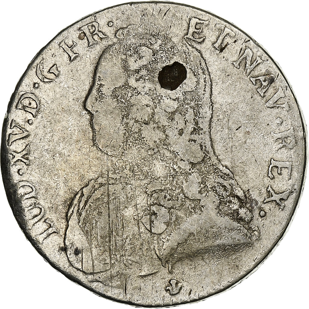 France, Louis XV, 1/2 Ecu aux branches d'olivier, 1729, Bordeaux, Silver