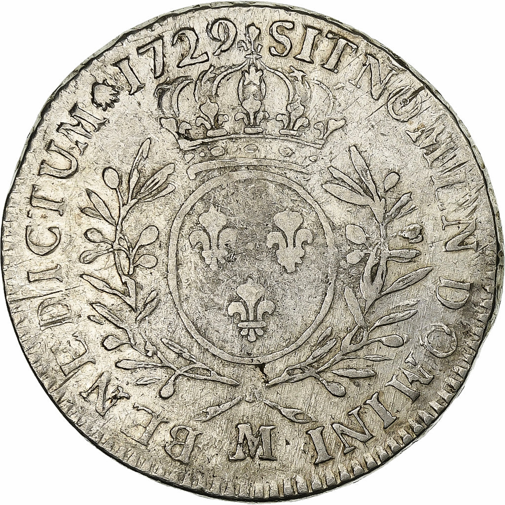 Frankrijk, Louis XV, 1/2 Ecu aux branches d'olivier, 1729, Toulouse, Zilver