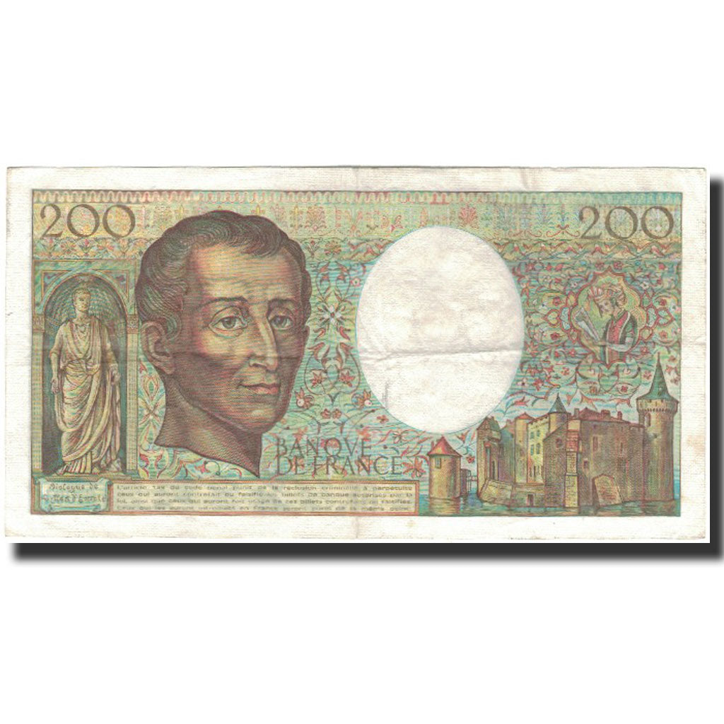 France, 200 Francs, Montesquieu, 1981, VF(30-35), Fayette:70.1, KM:155a