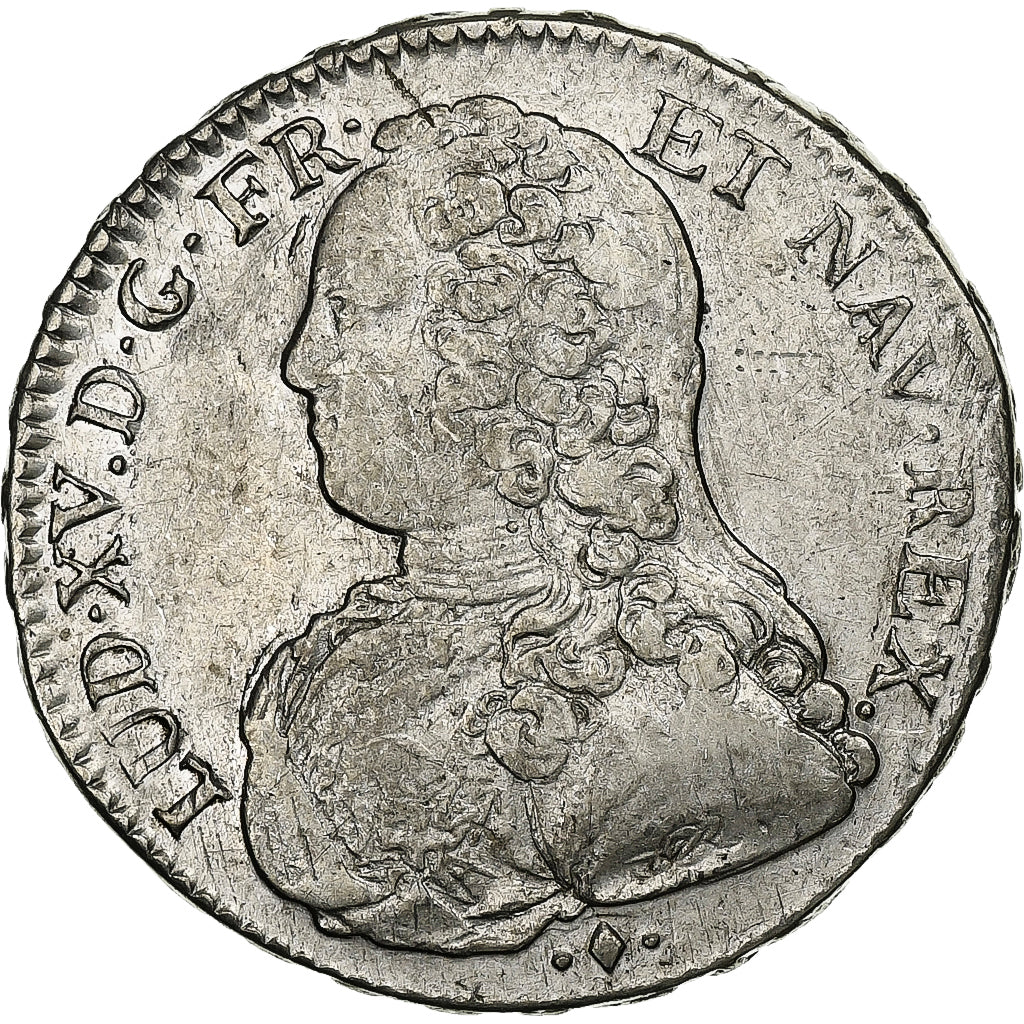 França, Louis XV, 1/2 Ecu aux branches d'olivier, 1730, Bayonne, Prata