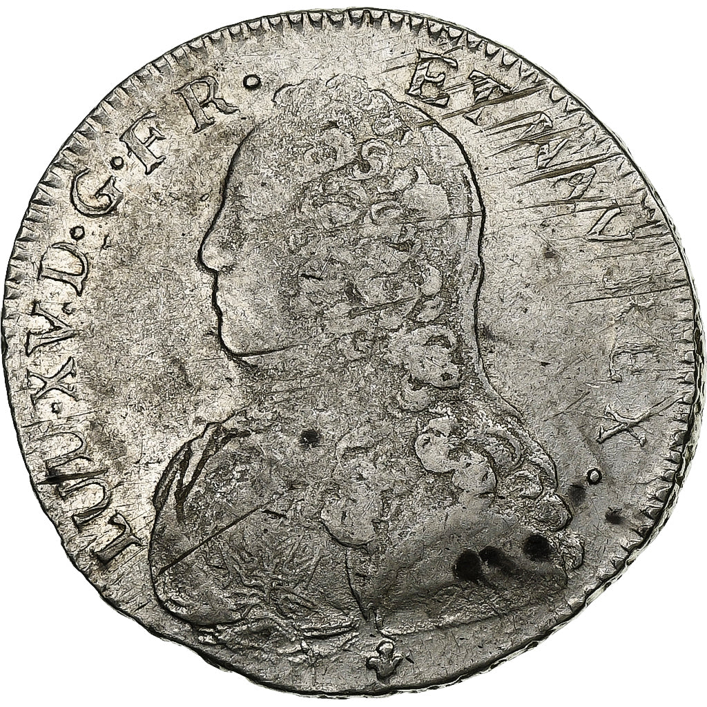 França, Louis XV, 1/2 Ecu aux branches d'olivier, 1730, Bordeaux, Prata