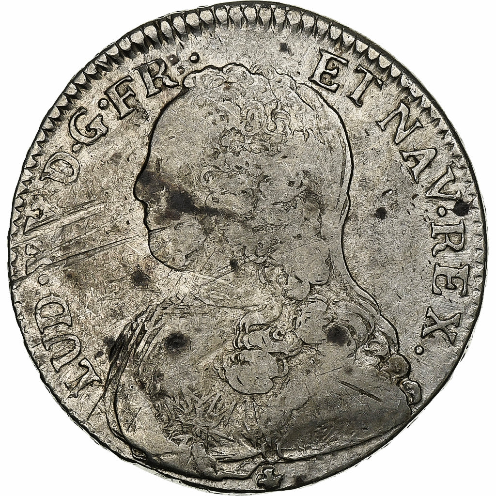 Francia, Louis XV, 1/2 Ecu aux branches d'olivier, 1729, Bordeaux, Plata, BC+