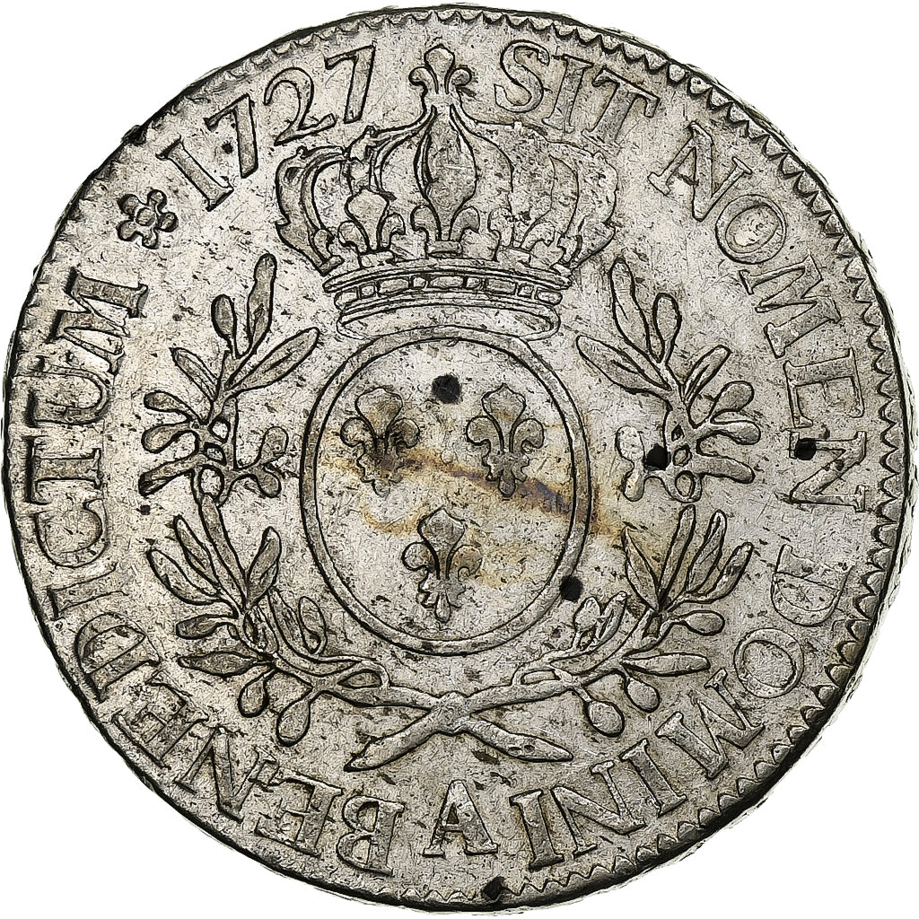Frankrijk, Louis XV, Ecu aux branches d'olivier, 1727, Paris, Zilver, ZF