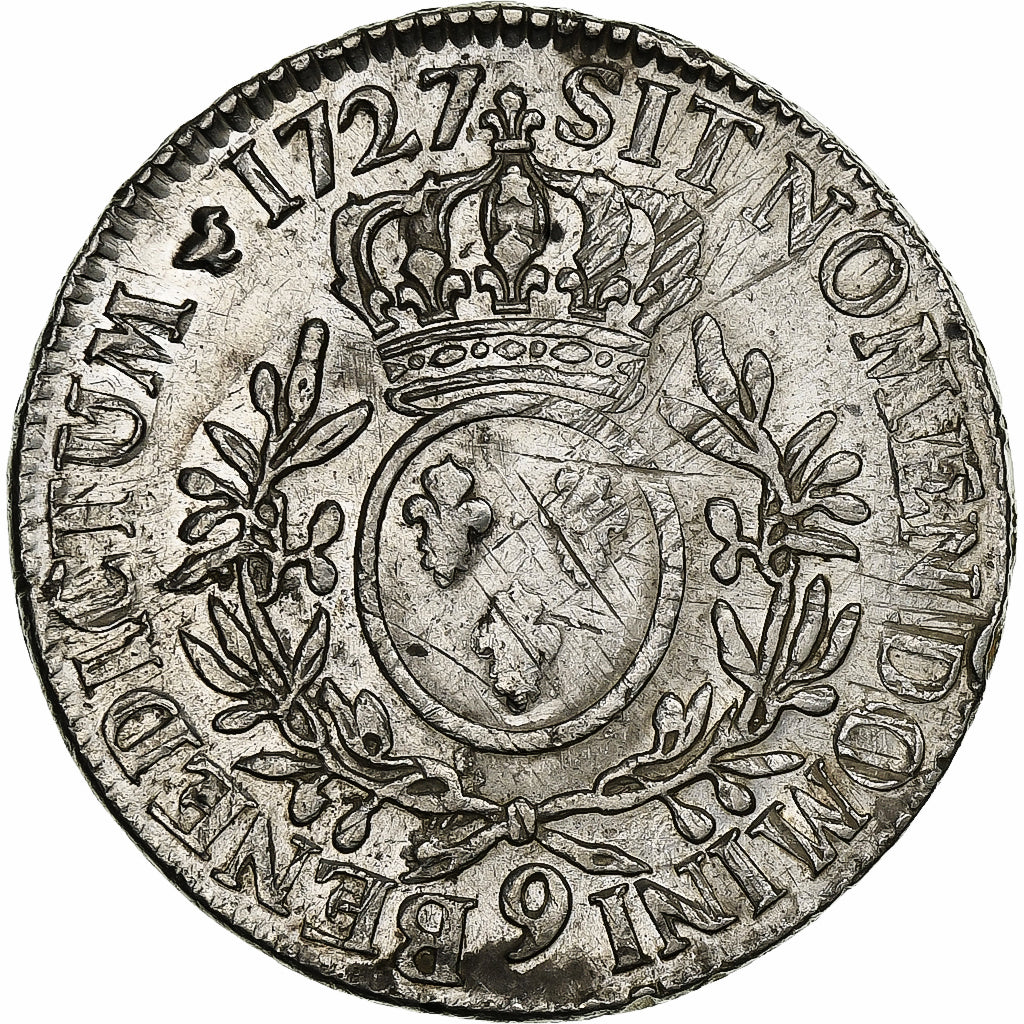 Frankrijk, Louis XV, Ecu aux branches d'olivier, 1727, Rennes, Zilver, ZF
