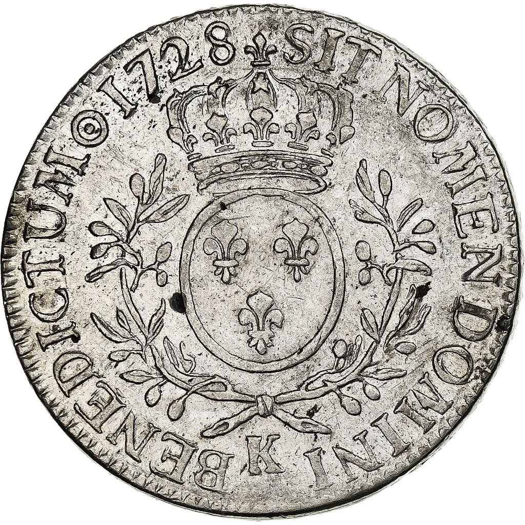 Francja, Louis XV, Ecu aux branches d'olivier, 1728, Bordeaux, Srebro