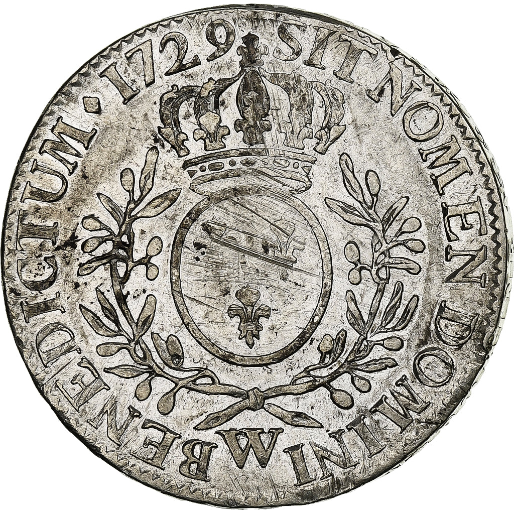 Frankrijk, Louis XV, Ecu aux branches d'olivier, 1729, Lille, Zilver, ZF