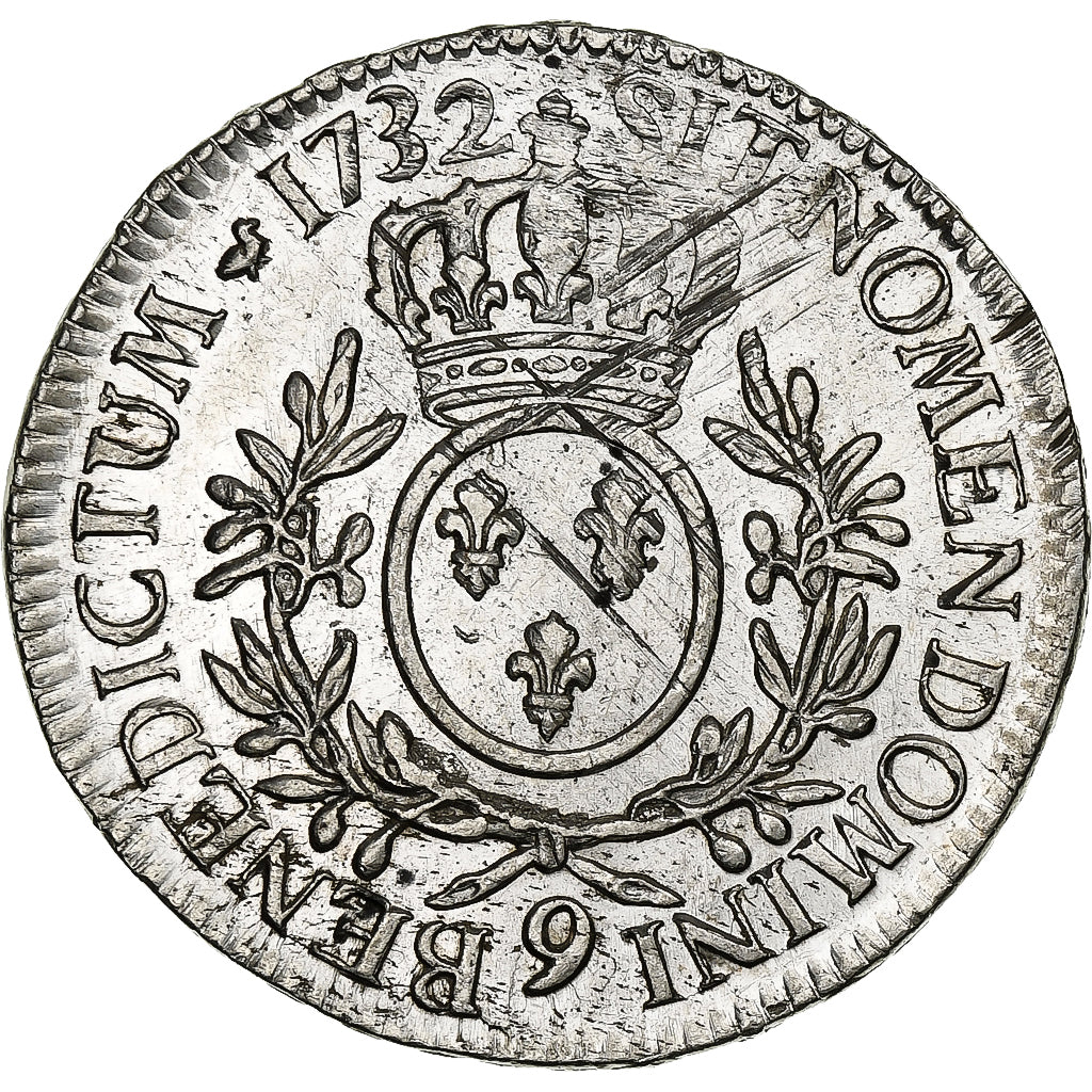 France, Louis XV, Ecu aux branches d'olivier, 1732, Rennes, Argent, SUP