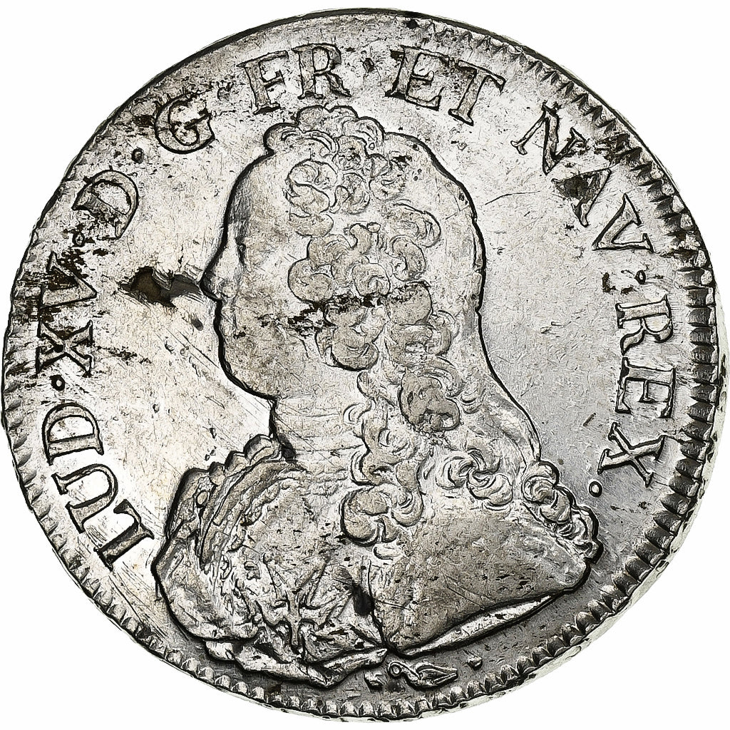 Frankrijk, Louis XV, Ecu aux branches d'olivier, 1734, Bayonne, Zilver, ZF+