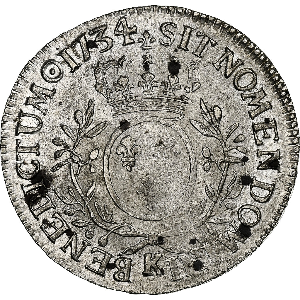 Frankrijk, Louis XV, Ecu aux branches d'olivier, 1734, Bordeaux, Zilver, ZF