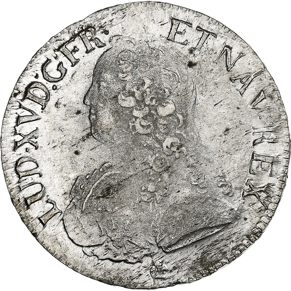 Frankrijk, Louis XV, Ecu aux branches d'olivier, 1734, Bordeaux, Zilver, FR+