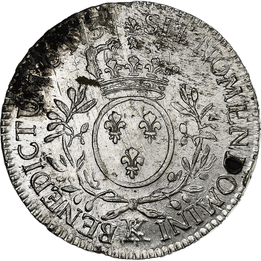 Frankrijk, Louis XV, Ecu aux branches d'olivier, 1734, Bordeaux, Zilver, FR+