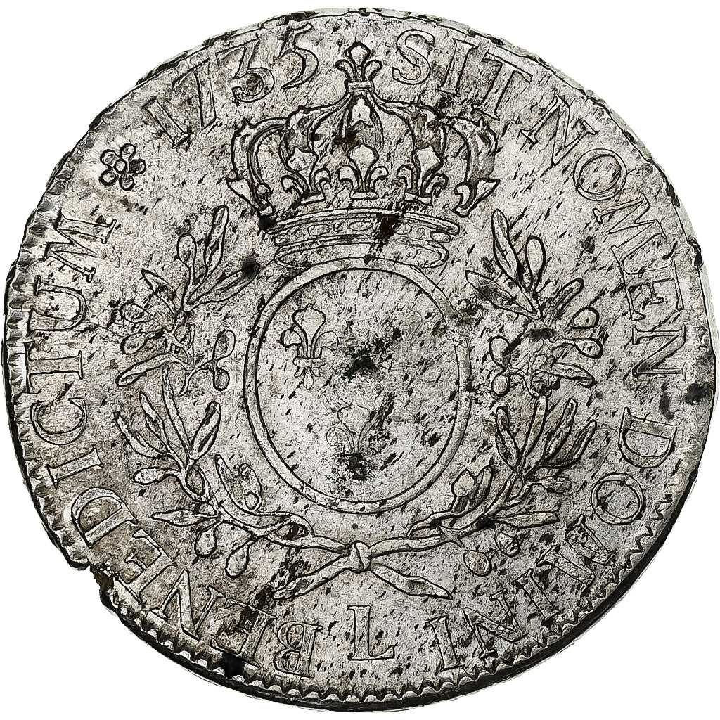 Frankrijk, Louis XV, Ecu aux branches d'olivier, 1735, Bayonne, Zilver, ZF