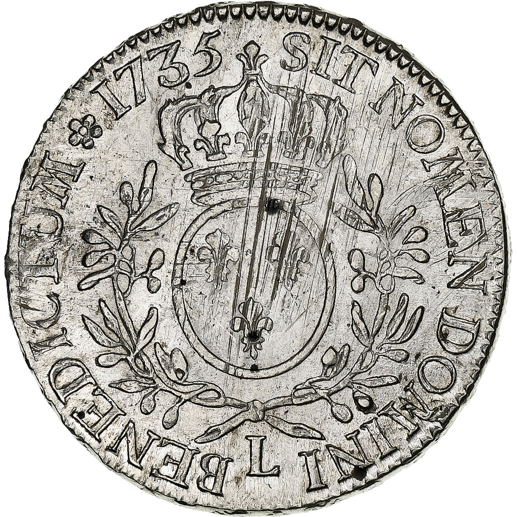 Frankrijk, Louis XV, Ecu aux branches d'olivier, 1735, Bayonne, Zilver, ZF+