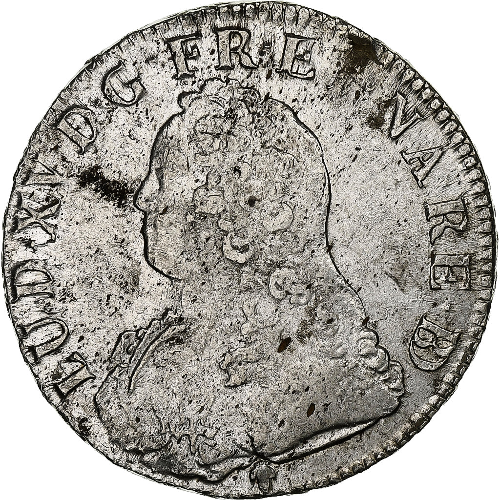 Frankrijk, Louis XV, Écu de Béarn aux branches d'olivier, 1734, Pau, Zilver