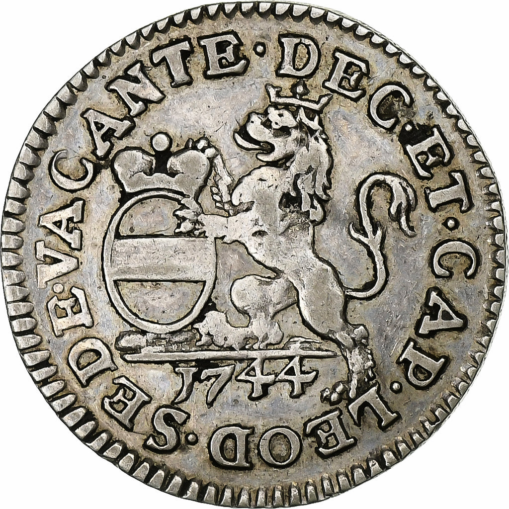 Principato vescovile di Liegi, Sede Vacante, Escalin, 1744, Liege, Argento, BB