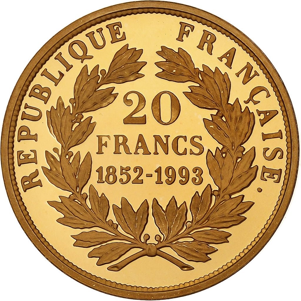France, 20 Francs, Louis-Napoléon Bonaparte, 1993, MDP, Or, Refrappe, FDC