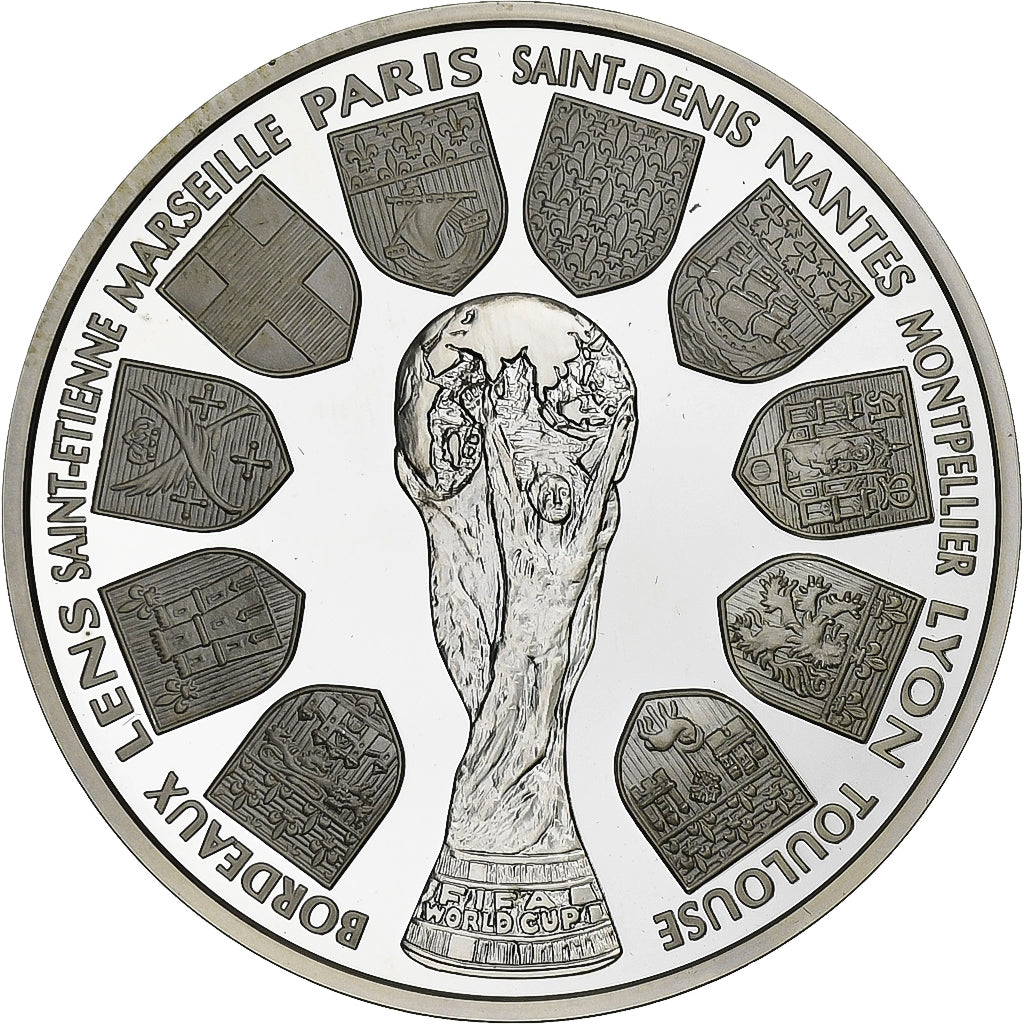 France, 10 Francs, Coupe du monde 98, 1998, MDP, Proof, Silver, MS(65-70)