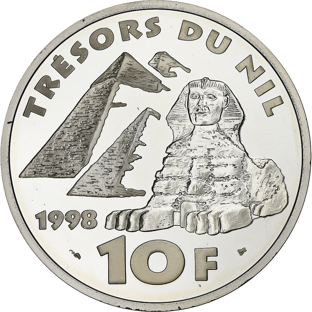 France, 10 Francs, Champollion, 1998, MDP, BE, Argent, FDC, KM:1205