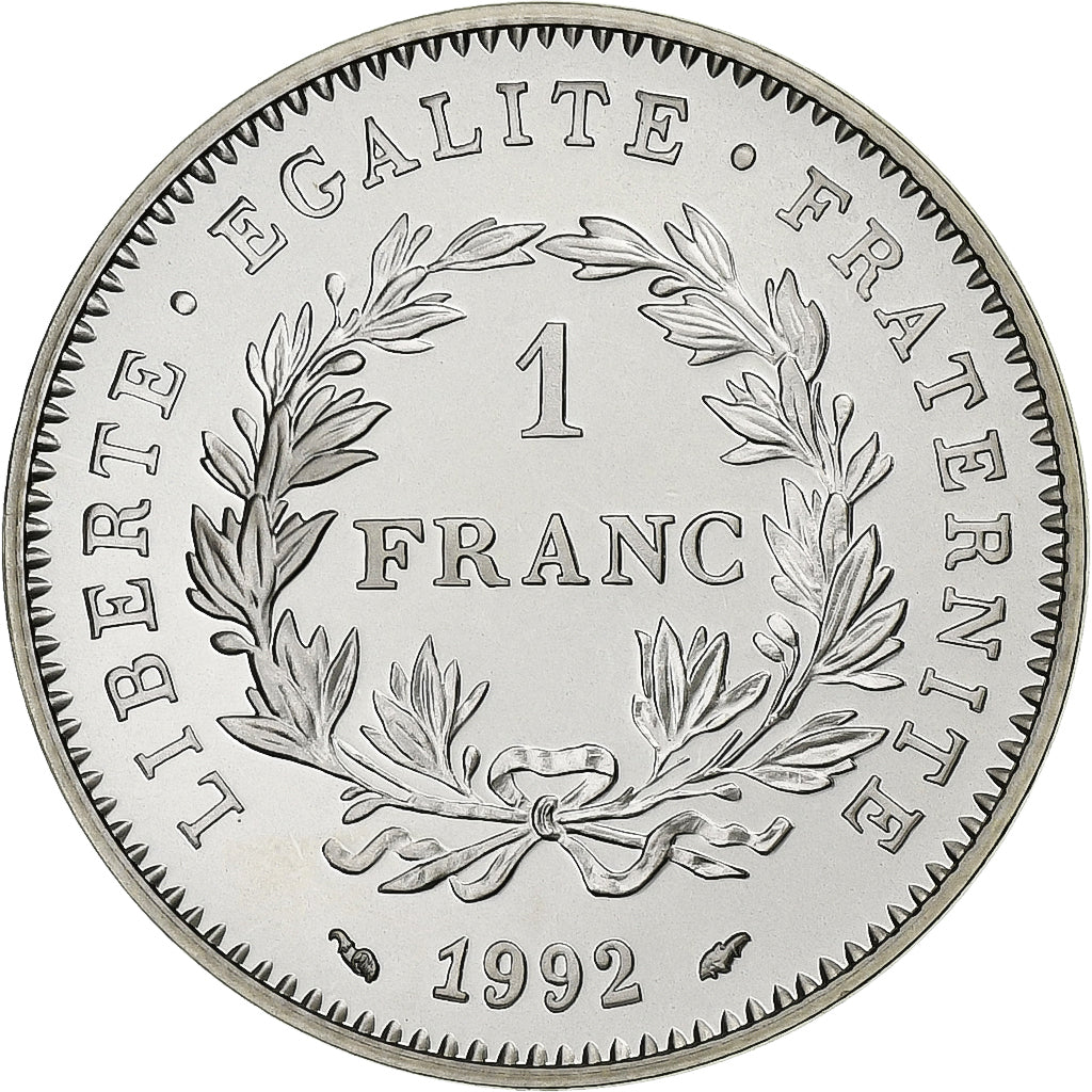 France, Franc, République, 1992, MDP, Proof, Silver, MS(65-70), Gadoury:479