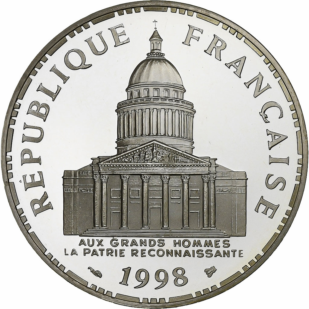Francja, 100 Francs, Panthéon, 1998, Monnaie de Paris, Proof, Srebro