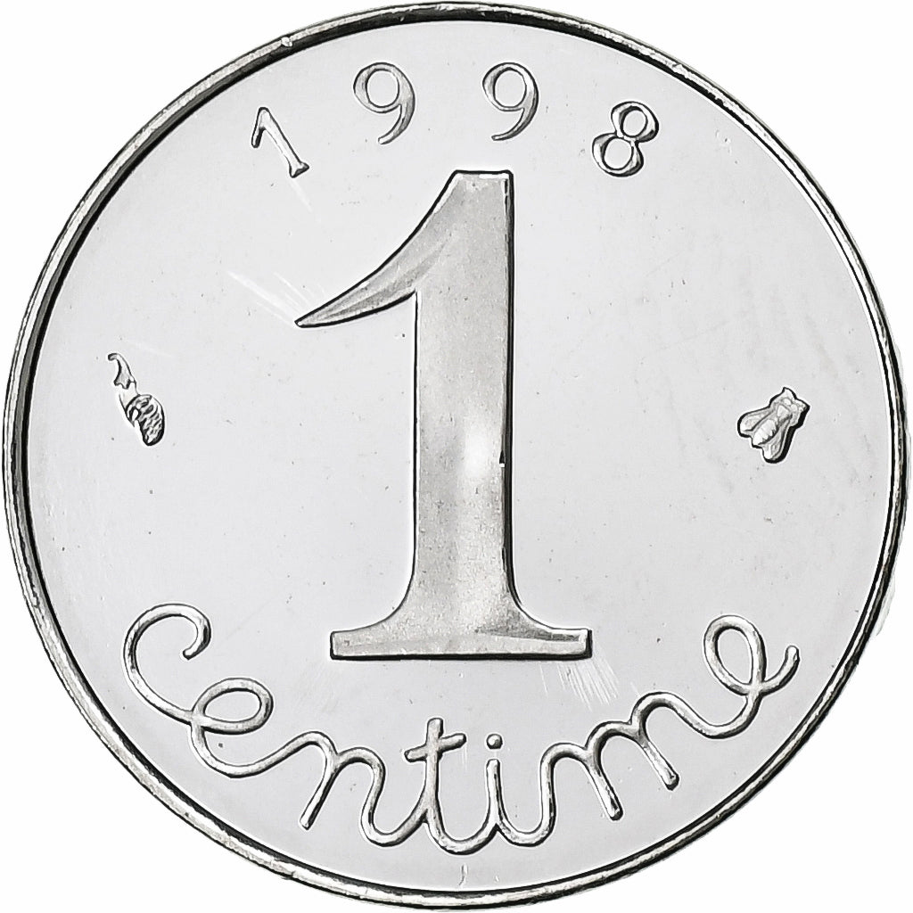 France, Centime, Épi, 1998, Monnaie de Paris, Proof, Stainless Steel