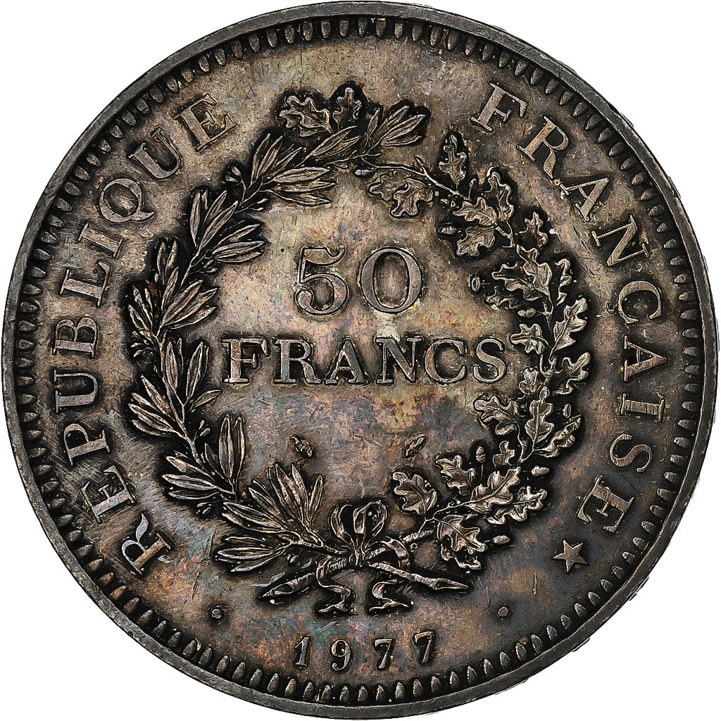 France, 50 Francs, Hercule, 1977, Monnaie de Paris, Silver, MS(60-62)