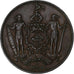 BORNEO SEPTENTRIONAL BRITÁNICO, Cent, 1889, Heaton, Bronce, MBC, KM:2
