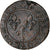 Francia, Louis XIII, Double Tournois, 1642, Cobre, BC+, Gadoury:12
