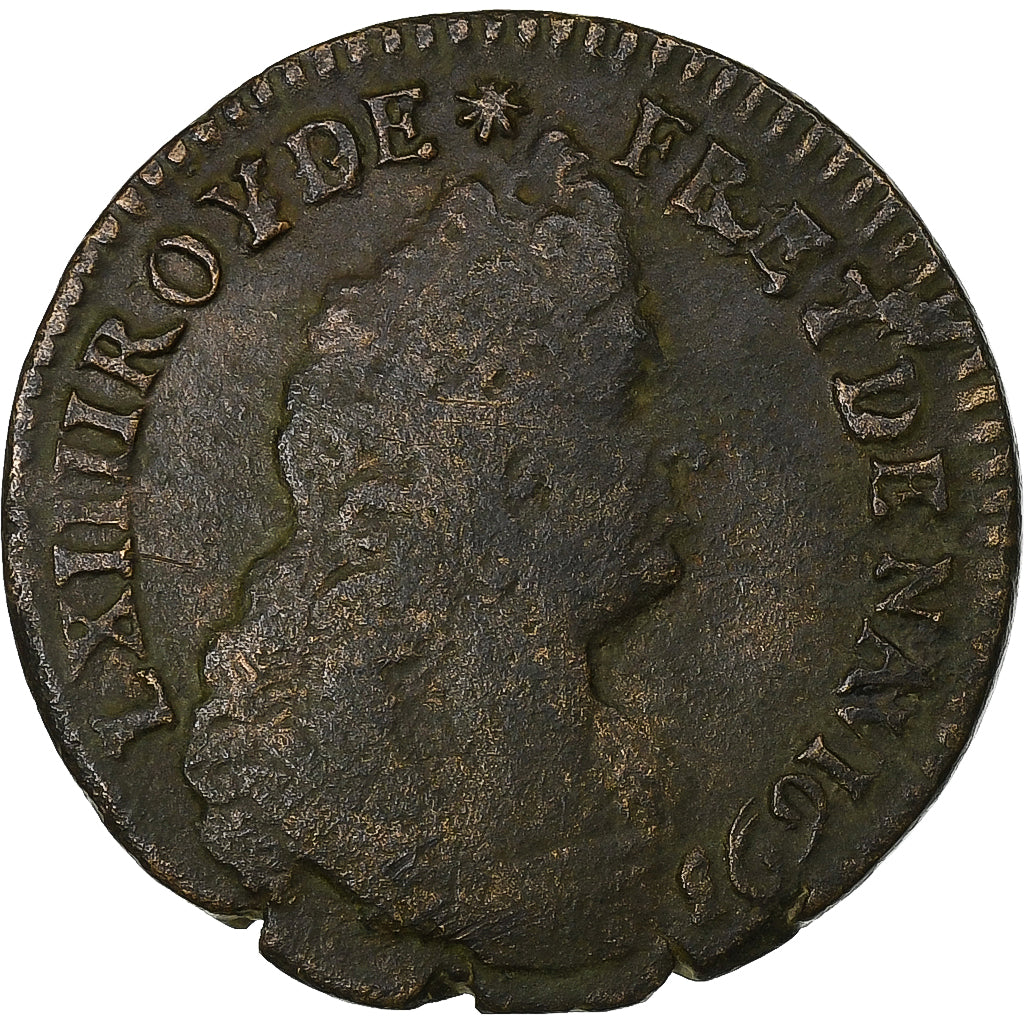 França, Louis XIV, Liard, 1693, Paris, Cobre, VF(30-35), Gadoury:81