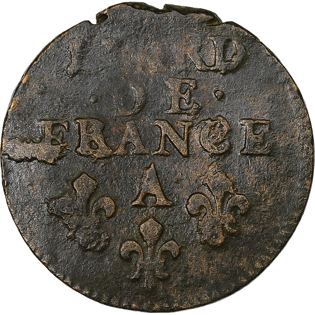 França, Louis XIV, Liard, 1693, Paris, Cobre, VF(30-35), Gadoury:81