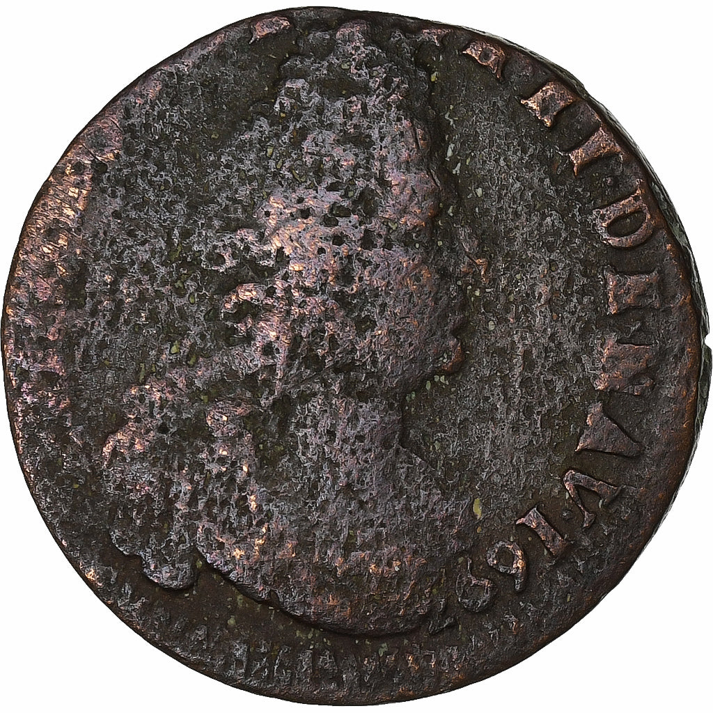 Frankrijk, Louis XIV, Liard, 1693, Riom, Koper, FR, Gadoury:81