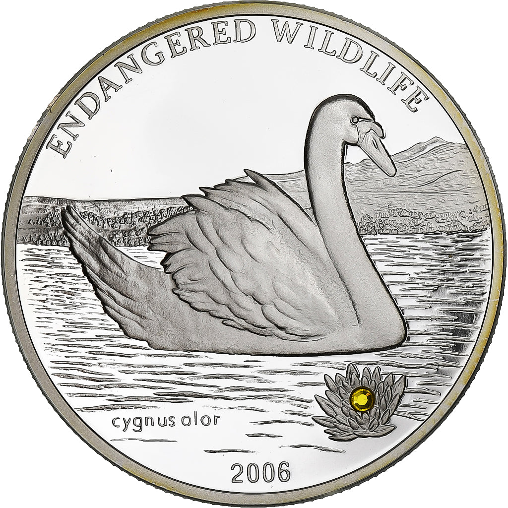 Mongolia, 500 Tögrög, Endangered Wildlife, Swan, 2006, Proof, Silver
