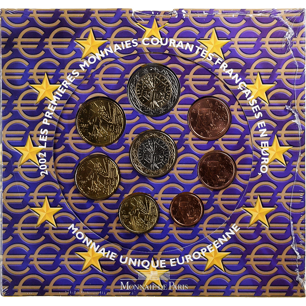 Frankrijk, 1 Cent to 2 Euro, BU, 2002, Monnaie de Paris, n.v.t., FDC