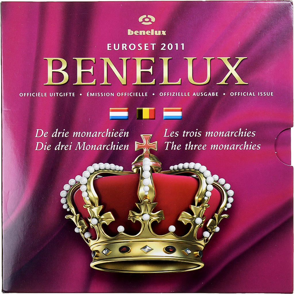 Benelux, 3x 1 ct. - 2€ + Token, Les 3 monarchies, 2011, Sin información, FDC