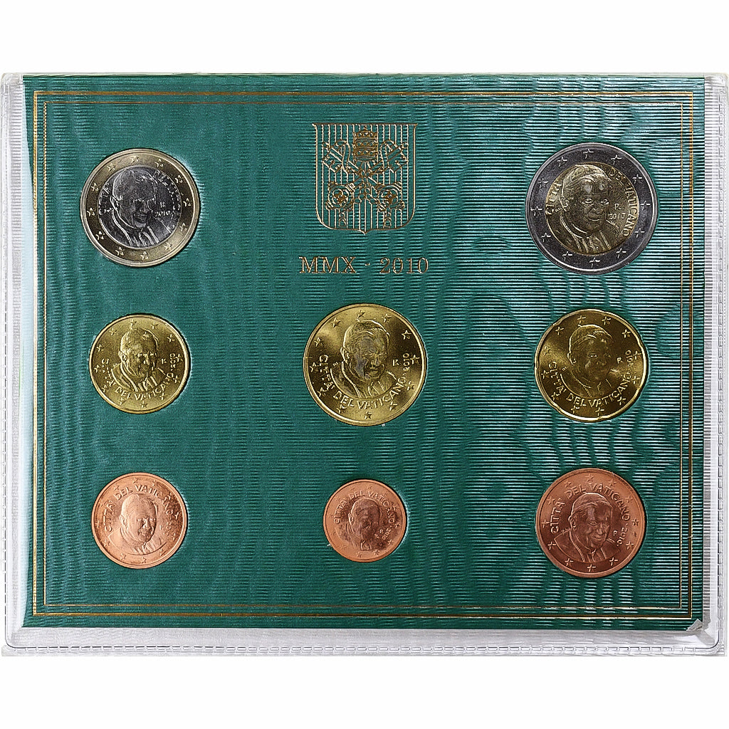 Vaticano, Benoît XVI, 1 Cent to 2 Euro, BU, 2010, Rome, N/D, MS(65-70)